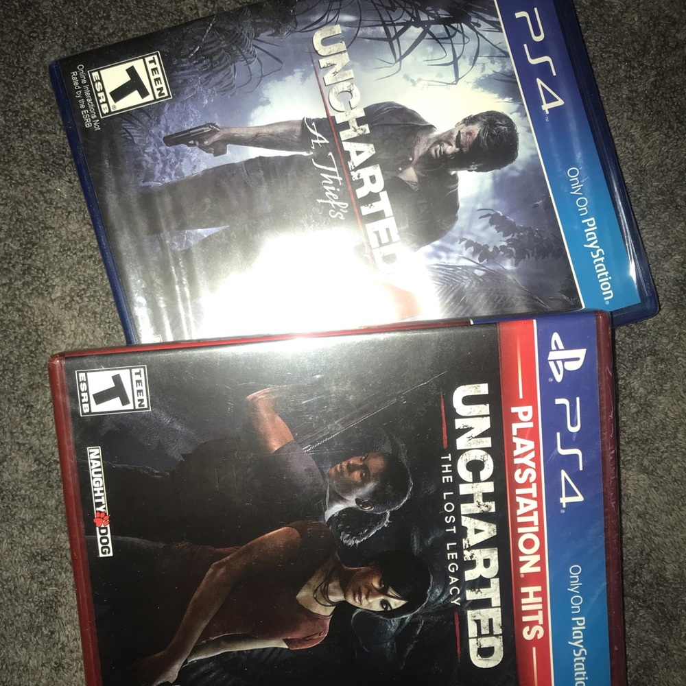 PS4 games, uncharted 4- A Thief’s End, and The Lost Legacy, unopened, both $30